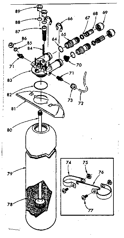 Resin tank, valve adaptor and connecting parts