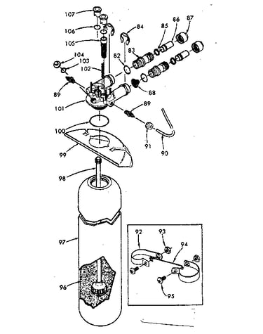 Resin tank, valve adaptor and connecting parts
