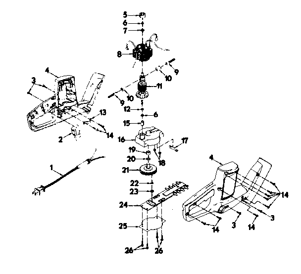 Motor and housing assembly