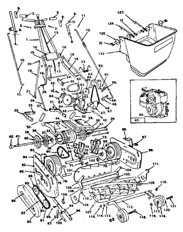 Front throw reel mower