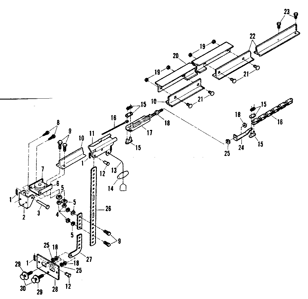 RAIL ASSEMBLY PARTS LIST