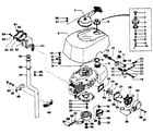 Tanaka TOB-175 tank, clutch & muffler diagram