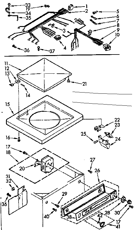 Top and control assembly