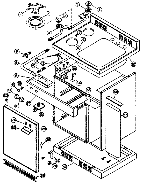 Cabinet and gas