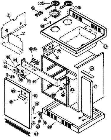 Cabinet and electrical system parts