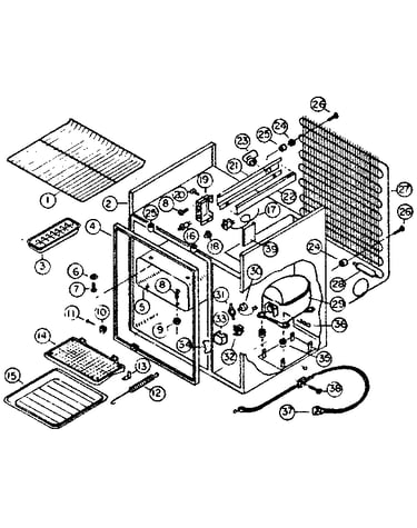 Refrigeration system and cabinet parts