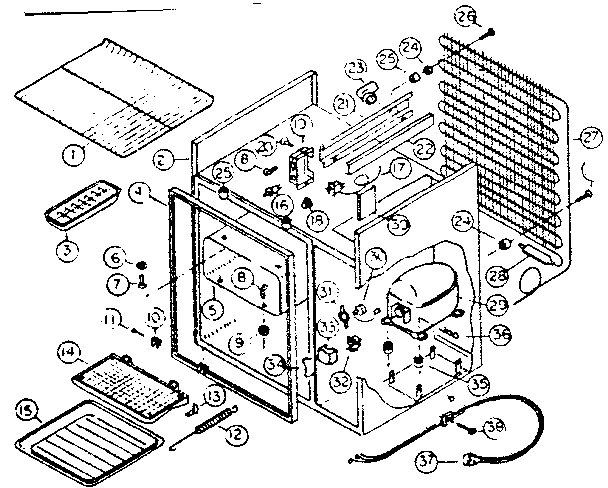 REFRIGERATION SYSTEM AND CABINET PARTS