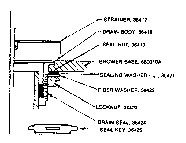 Shower base drain assembly parts