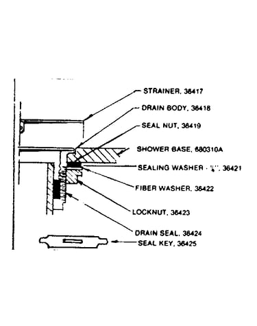 Shower base drain assembly parts
