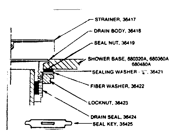 Shower base drain assembly