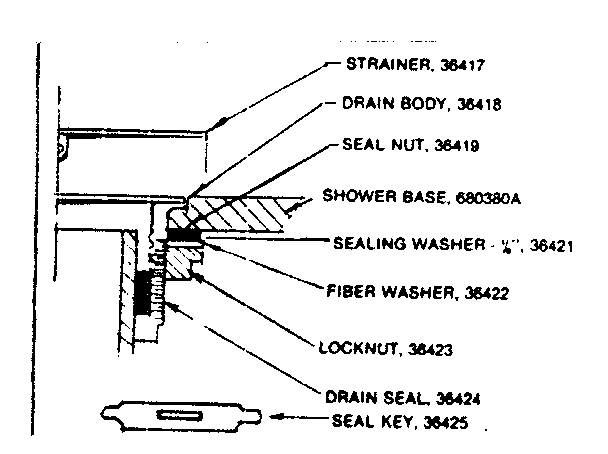 Shower base drain assembly parts