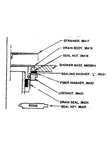 Shower base drain assembly parts