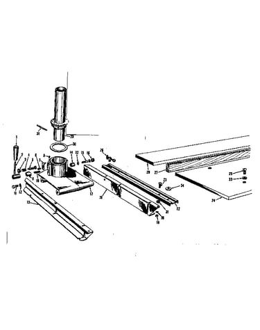 Table/column and collar assembly