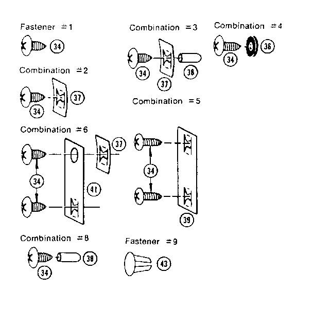 Fastener combinations
