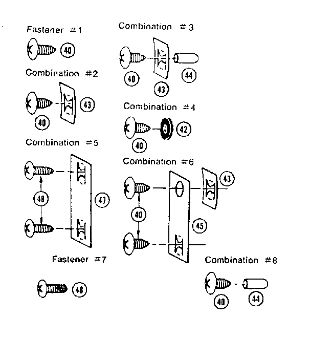 Fastener combinations
