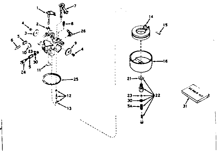 Carburetor no. 631070a