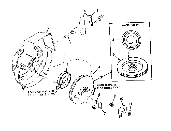 Shroud & rewind starter no. 590398b