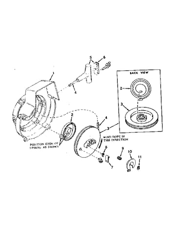 Shroud & rewind starter no. 590398b