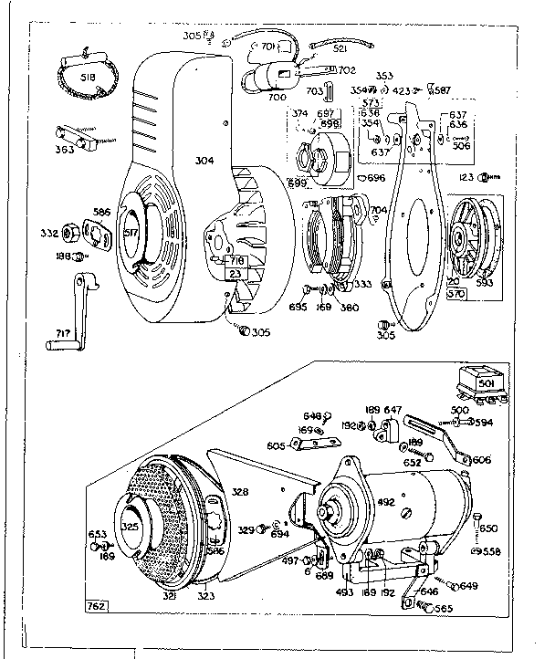 Electric starter and flywheel assembly