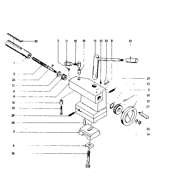 Tailstock inch assembly