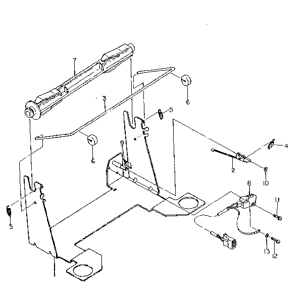 Roll paper support assembly 54100701