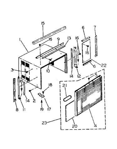 Cabinet and front panel parts