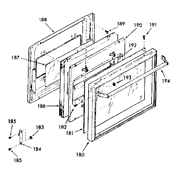 Full glass oven door
