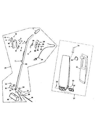 Handle and bag housing