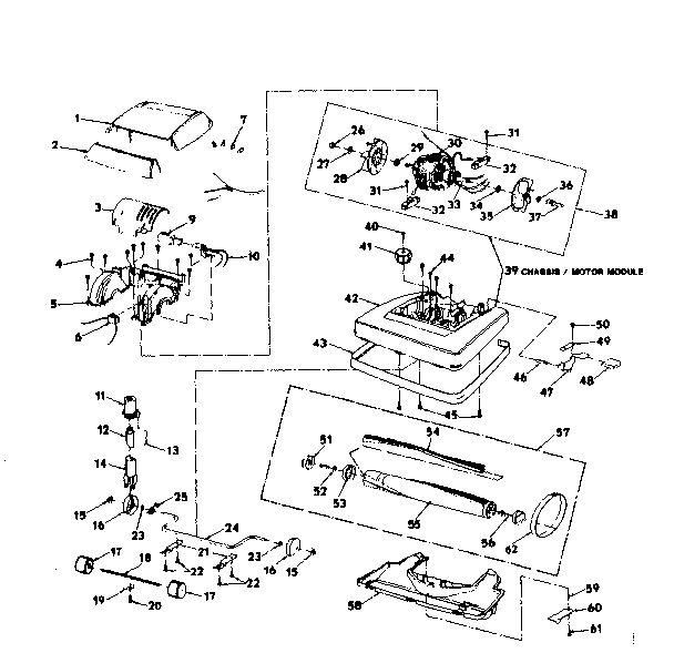 Nozzle and motor assembly