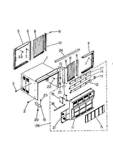 Cabinet and front panel parts