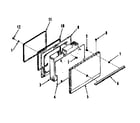 Kenmore 1036428413 oven door section (model 911.6408412) diagram