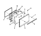 Kenmore 9116408412 oven door section (model 911.6408413) diagram