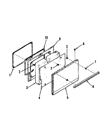 Oven door section (model 911.6408413)