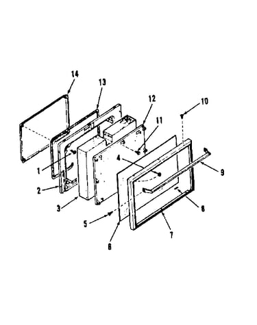 Oven door section (model 911.6428413)