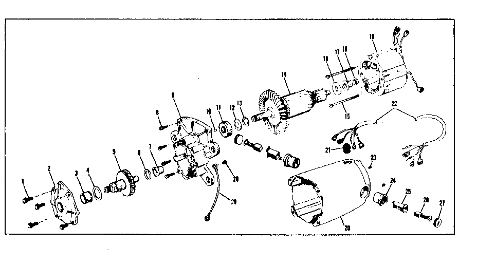 Motor and cord assembly