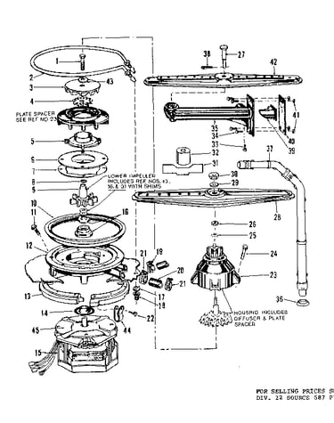 Motor, heater, and spray arm