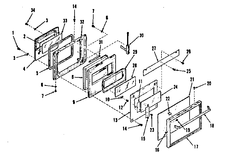 Oven door section