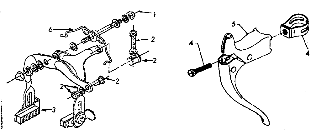 Front and rear caliper hand brake