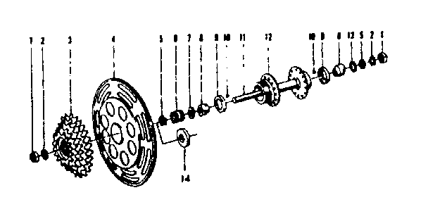 Shimano parts for rear hub