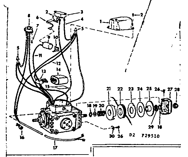 Complete motor assembly