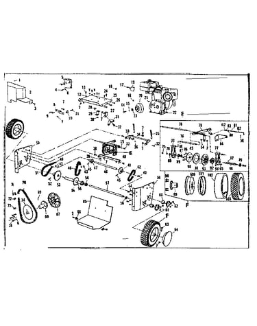 Engine and wheel assembly
