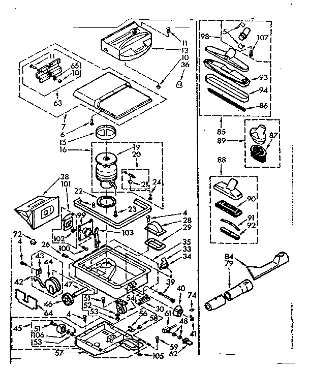 VACUUM CLEANER AND ATTACHMENT PARTS