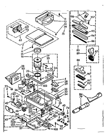 Vacuum cleaner and attachment parts
