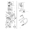 Kenmore 11629401 vacuum cleaner and attachment set diagram