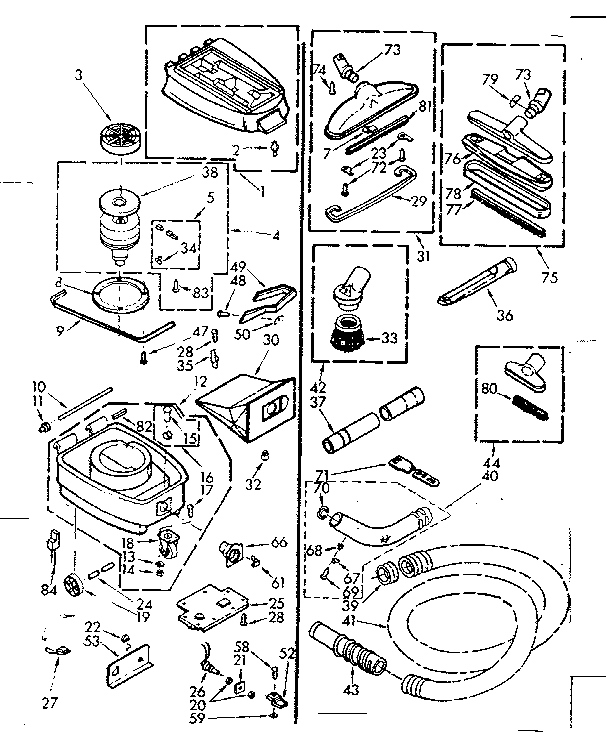 VACUUM CLEANER AND ATTACHMENT SET