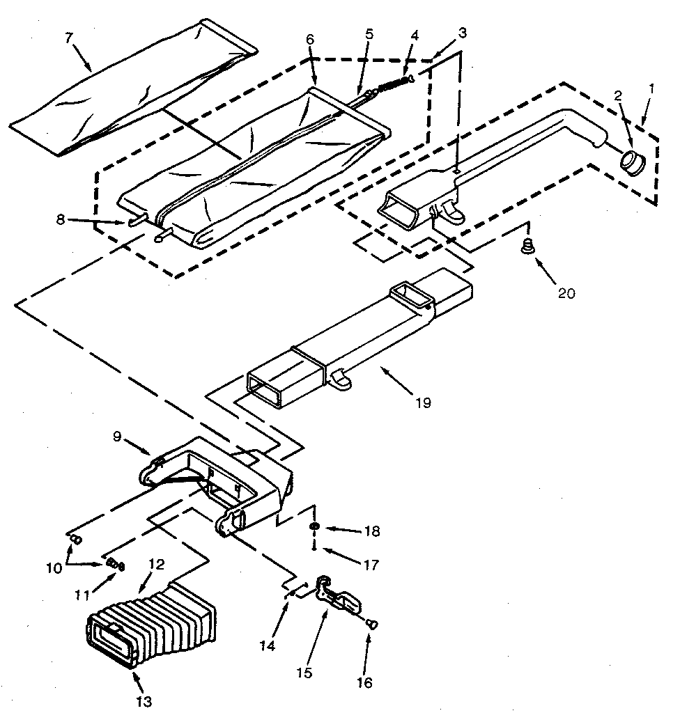 HANDLE AND BAG HOUSING