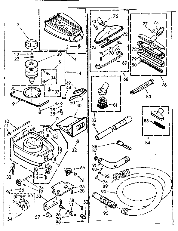Vacuum cleaner and attachment set
