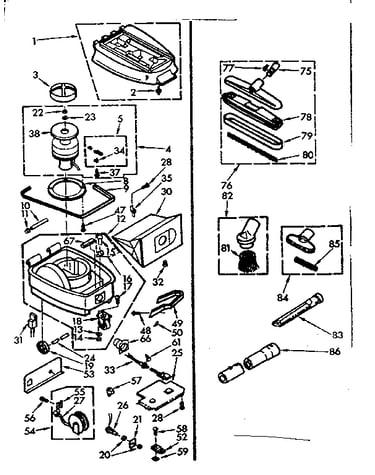 Vacuum cleaner and attachment parts