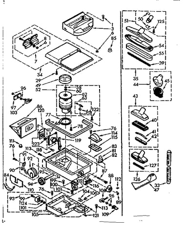 Vacuum cleaner and attachment parts