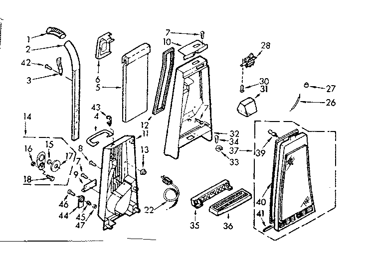 Handle and bag housing